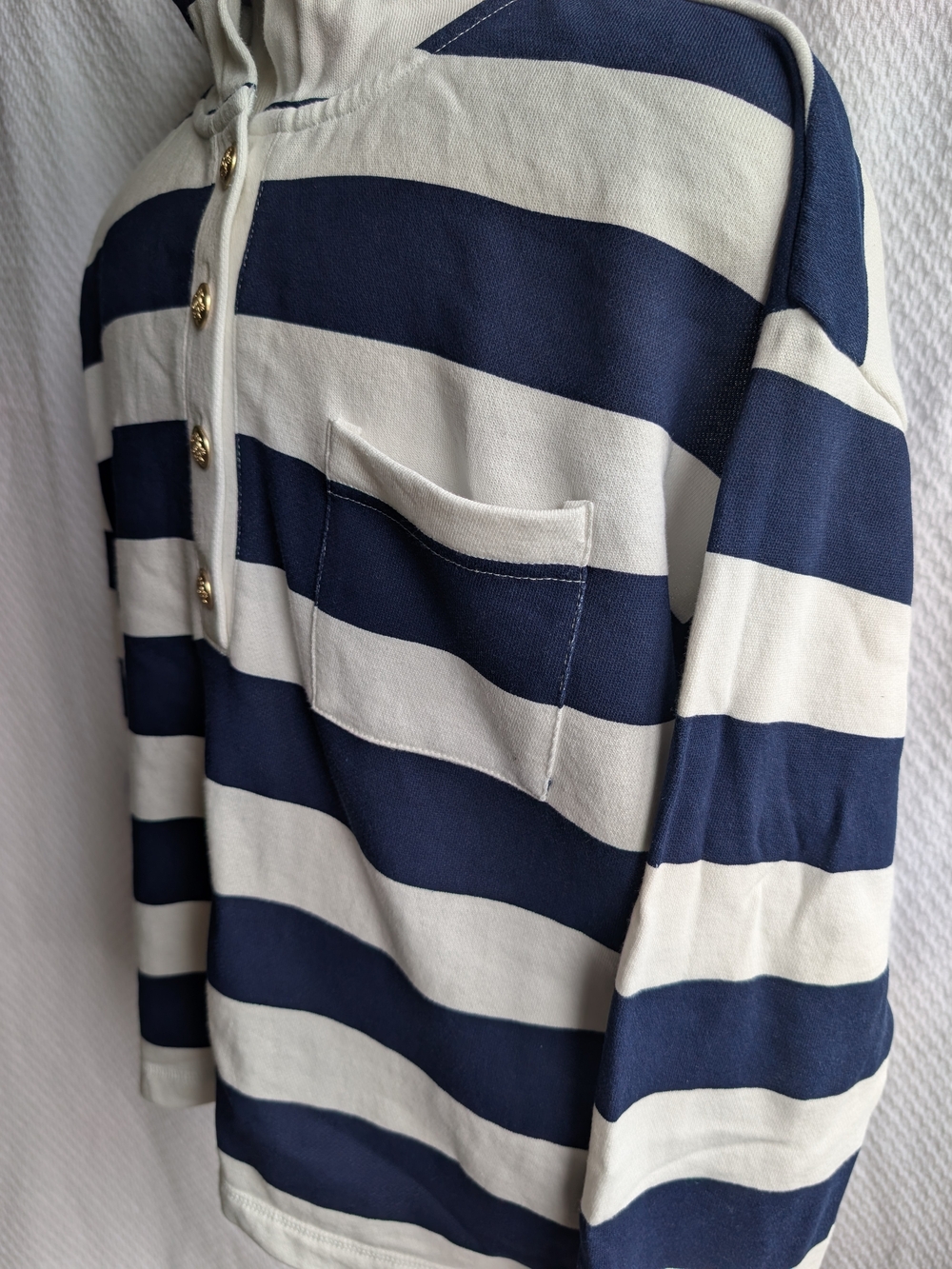 J. Crew Navy and White Nautical Striped Pullover Women Sz S